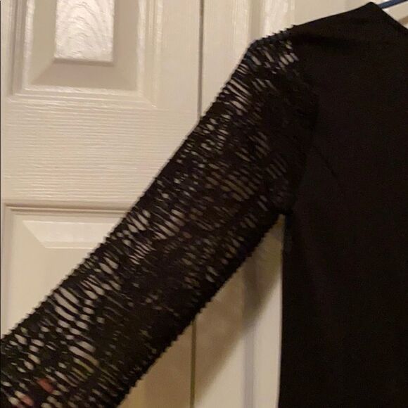 EUC black dress, Sz small, vegan leather, Leather” & Lace. - Picture 12 of 16